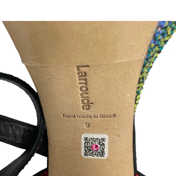 NWOB Larroudé Dolly Crystal Platform Ankle-Strap Sandals - Sz 9 - Picture 12 of 12